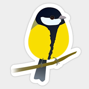 Cute egg shaped greattit Sticker